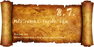 Mándoki Terézia névjegykártya